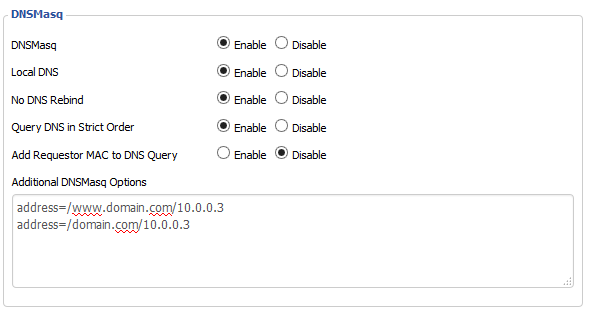 Dnsmasq настройка dns server