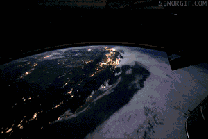View from the International Space Station as it orbits Earth